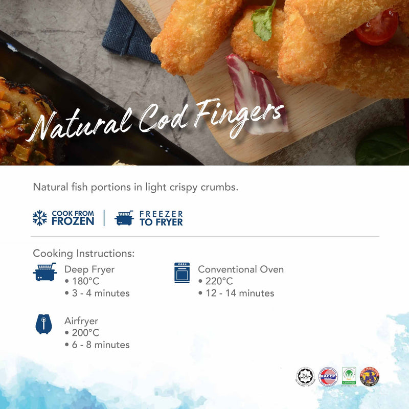 Pacific West Cod Fish Finger 25gm x 1kg/pkt (Halal)