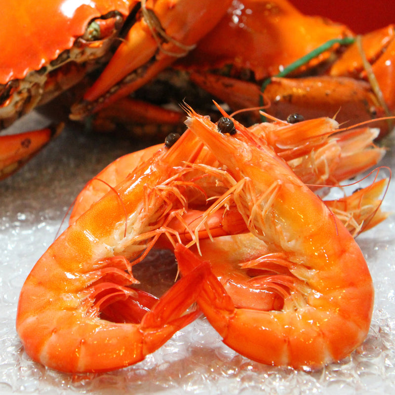 Premium Live Cooked Prawns 1kg/box (Halal) - SGFoodMart.com SG Food Mart