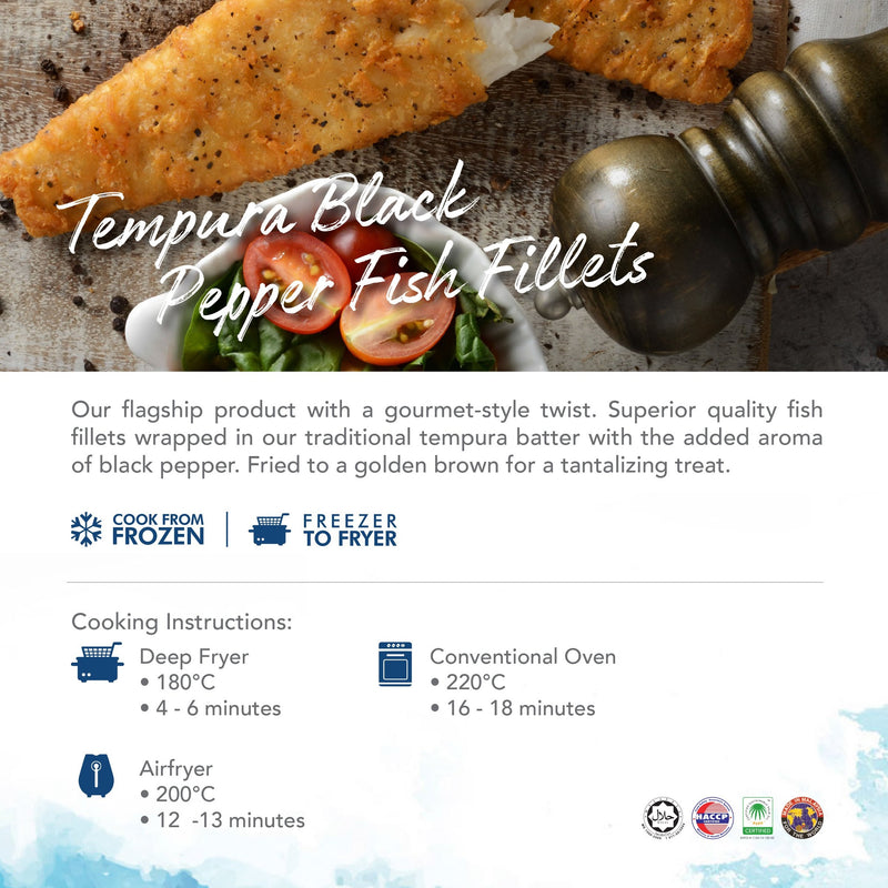 Pacific West Tempura Black Pepper Fish Fillet 3.4kg/box (Halal)
