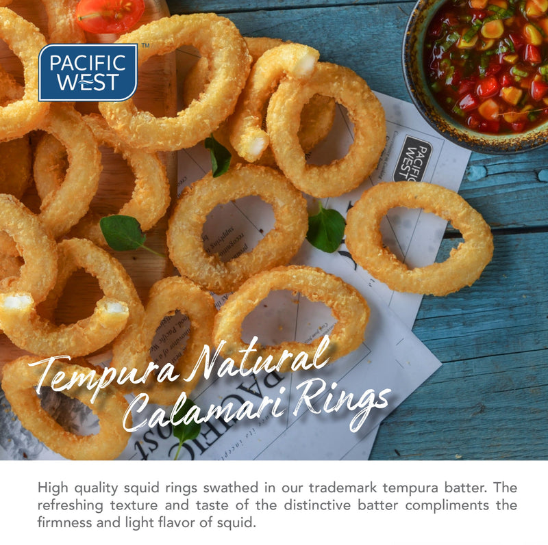 Pacific West Tempura Natural Calamari Rings 1kg/pkt (Halal)